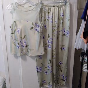 California Dynasty Light Green Pajama Set